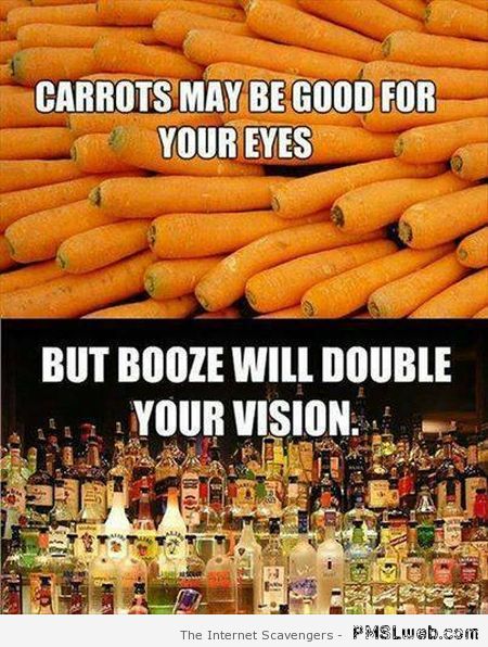 Carrots may be good for your eyes meme at PMSLweb.com