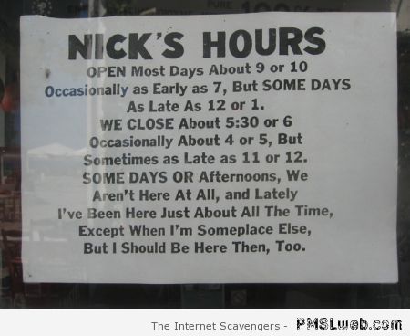 Nick’s hours – Humoristic pics at PMSLweb.com