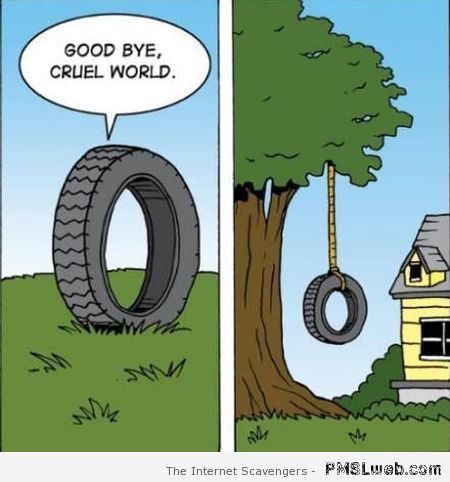 Suicidal tire cartoon – Hysterical Hump day at PMSLweb.com