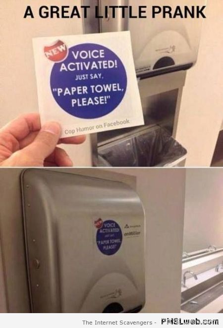 Paper towel prank – Amusing pictures at PMSLweb.com