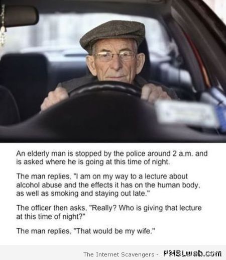 Elderly man stopped by the police joke at PMSLweb.com
