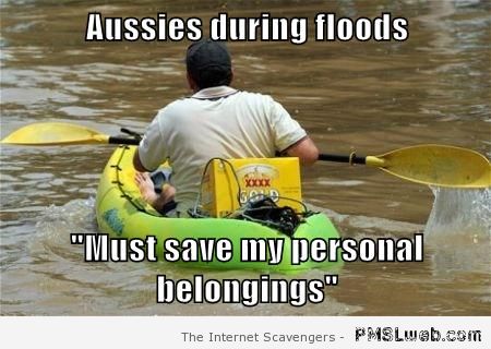 Aussies during floods meme at PMSLweb.com