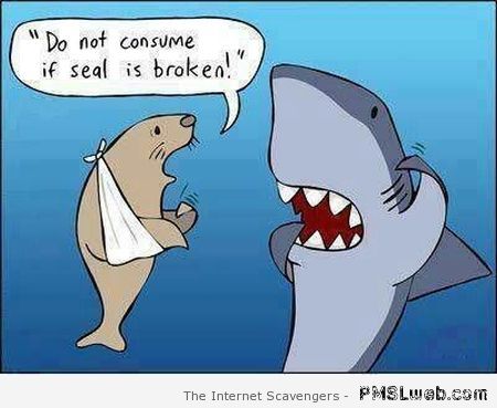 Do not consume if the seal is broken cartoon at PMSLweb.com