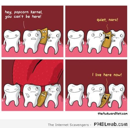 Popcorn kernel cartoon at PMSLweb.com
