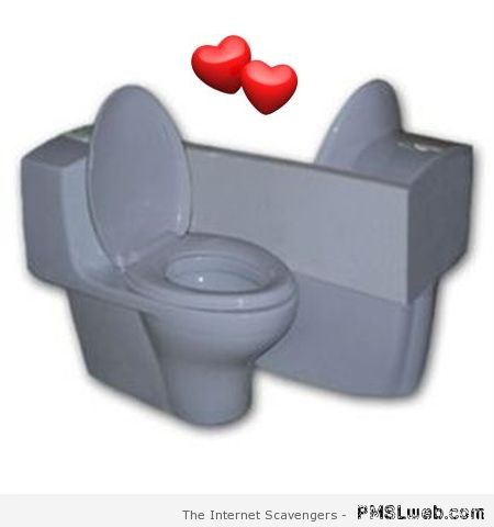 Dual toilets – Valentine’s day humor at PMSLweb.com
