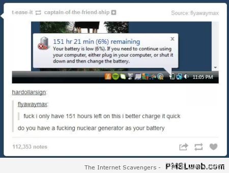 Funny tumblr computer battery comment at PMSLweb.com