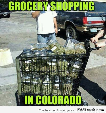 Grocery shopping in Colorado humor at PMSLweb.com