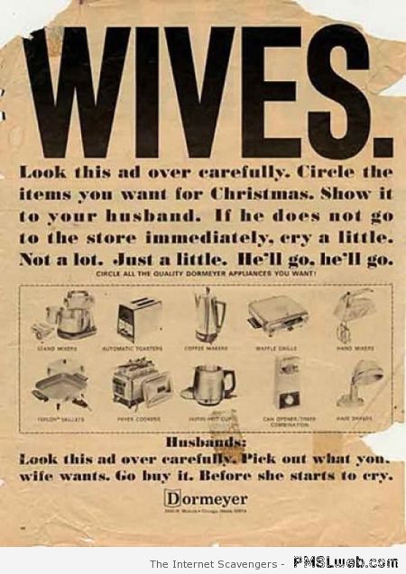 Vintage sexist poster at PMSLweb.com