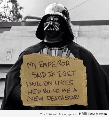 Darth Vader facebook likes funny at PMSLweb.com