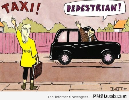Taxi and pedestrian cartoon – Amusing pictures at PMSLweb.com