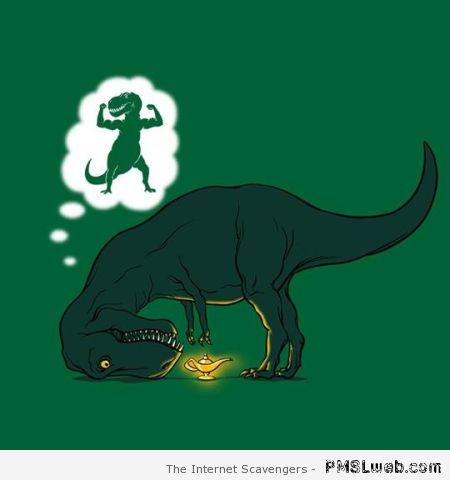 T-rex magical lamp wish – Funny Saturday pictures at PMSLweb.com