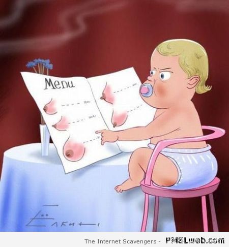 Baby boob menu cartoon at PMSLweb.com
