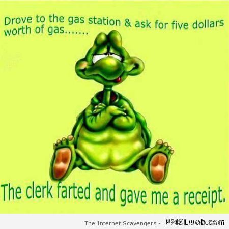 Five dollars worth of gas joke at PMSLweb.com