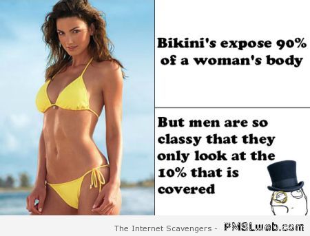 Men and bikinis humor at PMSLweb.com