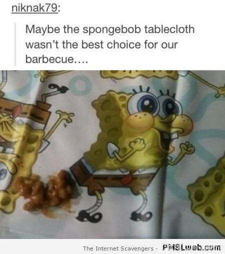 Funny spongebob tablecloth – Hump day pictures at PMSLweb.com