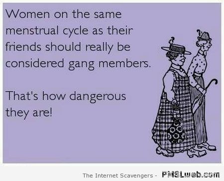Women on the same menstrual cycle ecard at PMSLweb.com