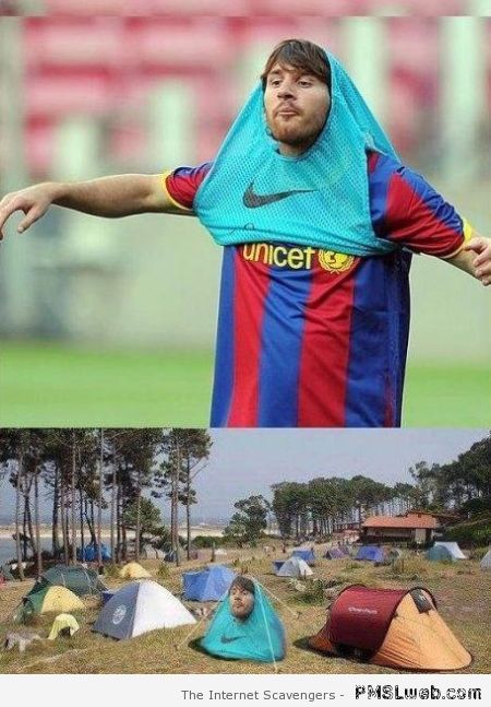 Messi camping meme at PMSLweb.com