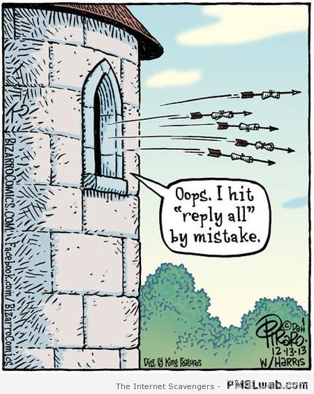 I hit reply all by mistake funny cartoon at PMSLweb.com