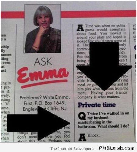 Ask emma masturbating funny at PMSLweb.com