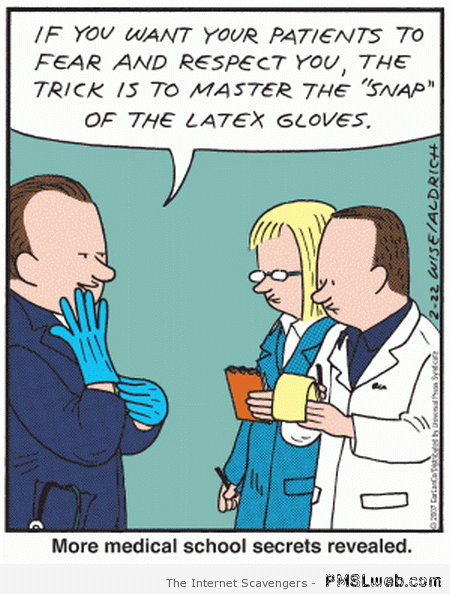 Master the snap of the latex glove cartoon at PMSLweb.com
