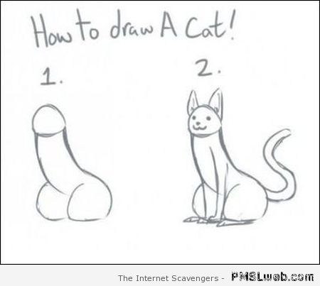 How to draw a cat humor at PMSLweb.com
