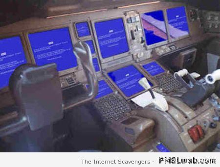 Plane blue screen of death at PMSLweb.com