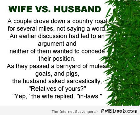 Wife versus husband joke at PMSLweb.com