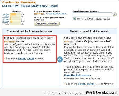 Funny durex review at PMSLweb.com