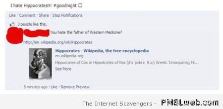 I hate Hippocrates facebook fail at PMSLweb.com