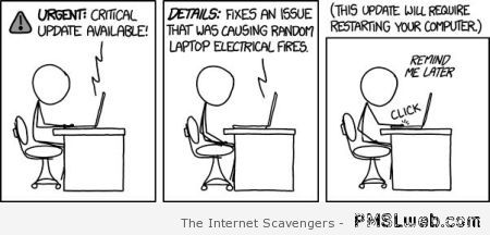 Computer update cartoon humor – Funny Tuesday at PMSLweb.com