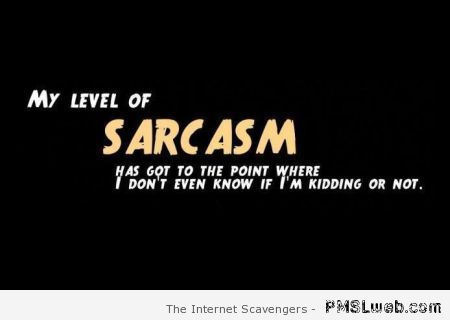 My level of sarcasm quote at PMSLweb.com