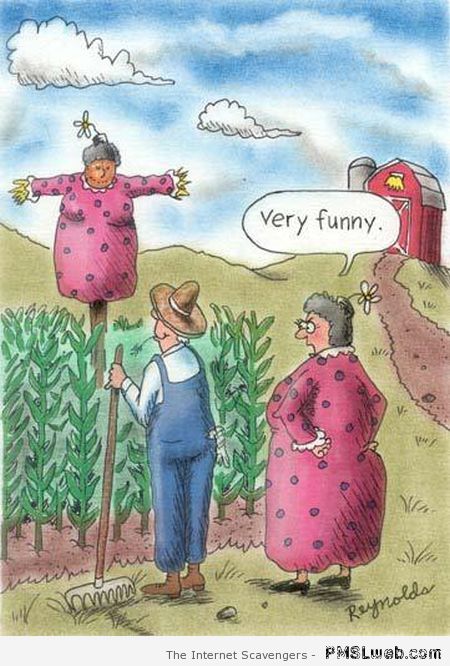 Wife scarecrow cartoon at PMSLweb.com
