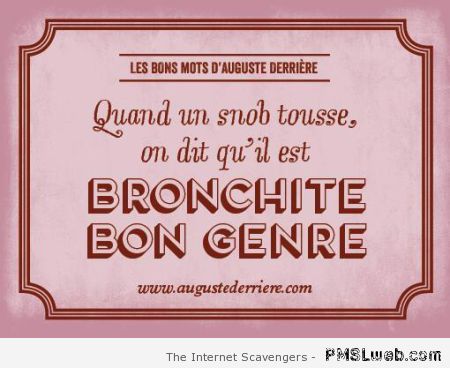 Bronchite bon genre at PMSLweb.com