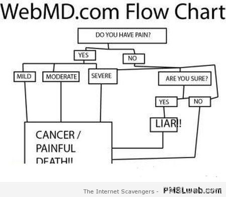 Funny web MD flow chart – Medical humor at PMSLweb.com