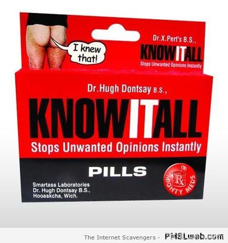 Knowitall pills at PMSLweb.com