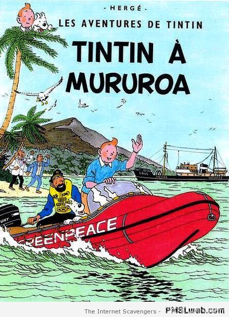 Tintin à Mururoa – Funny French pictures at PMSLweb.com