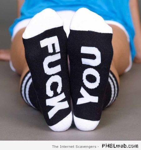 FU socks – Funny Monday pictures at PMSLweb.com