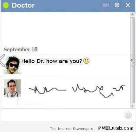 Funny doctor Facebook chat at PMSLweb.com