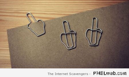 Middle finger paper clips at PMSLweb.com