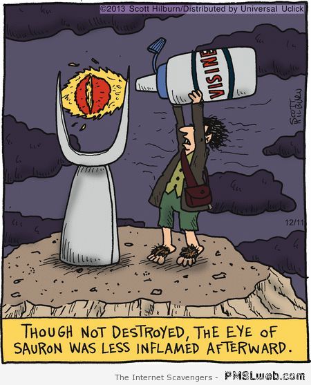 Funny eye of Sauron cartoon at PMSLweb.com
