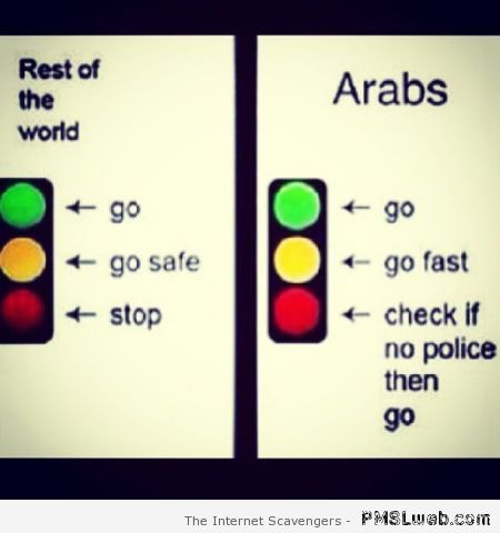 Arab street lights humor at PMSLweb.com