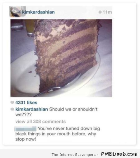 Kim Kardashian and chocolate cake at PMSLweb.com