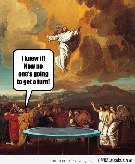 Jesus on a trampoline at PMSLweb.com