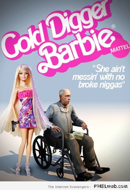 Gold digger Barbie at PMSLweb.com