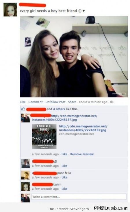 Funny facebook friendzoned at PMSLweb.com