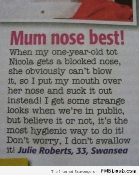 Mum sucks blocked nose – Funny Monday at PMSLweb.com