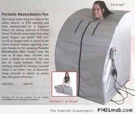 Portable masturbation hut at PMSLweb.com