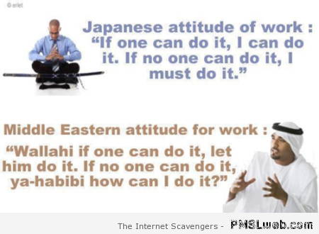 Japanese attitude vs Middle East attitude at PMSLweb.com