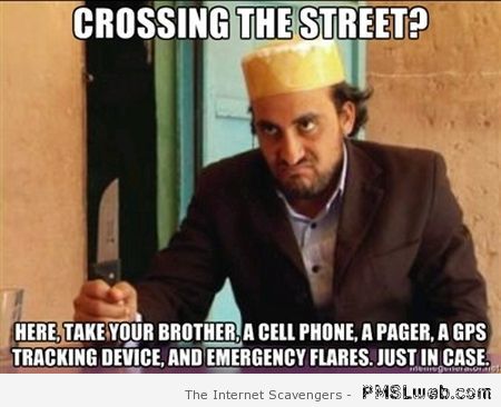 Crossing the street Arabic meme at PMSLweb.com