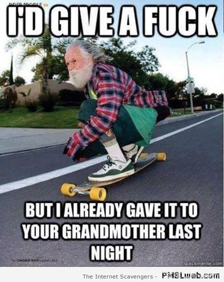 Skating grandpa meme at PMSLweb.com